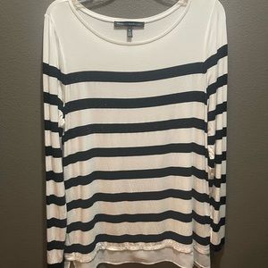 WHBM Long Sleeve Top with Rhinestone Stripe Detail - Size Medium